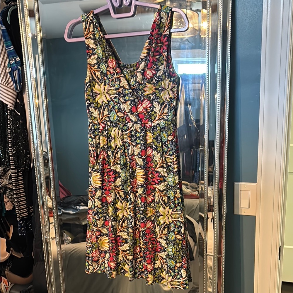 Garnet Hill Multicolor Floral Midi Dress